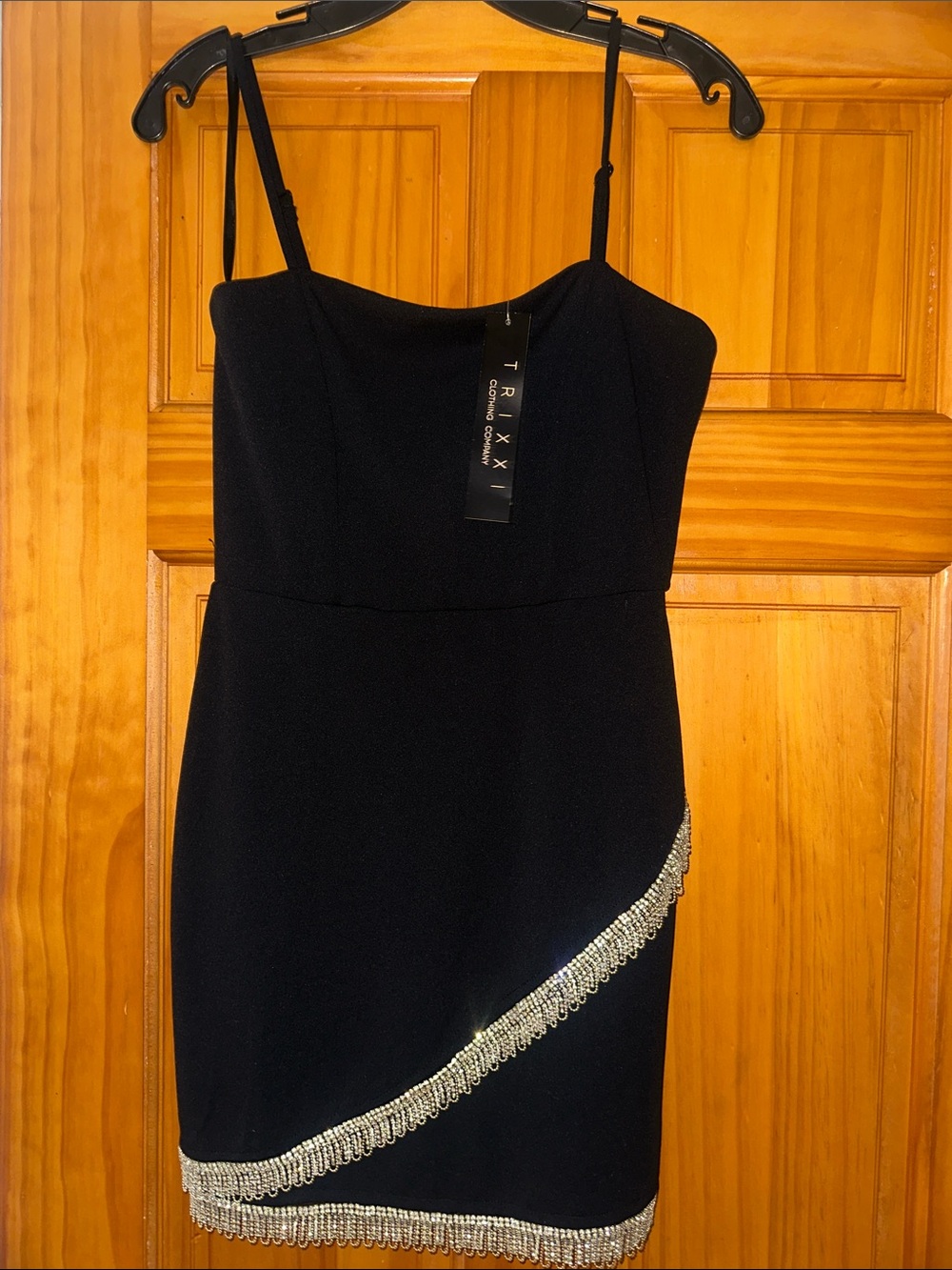 Black Beaded Fringe Mini Dress